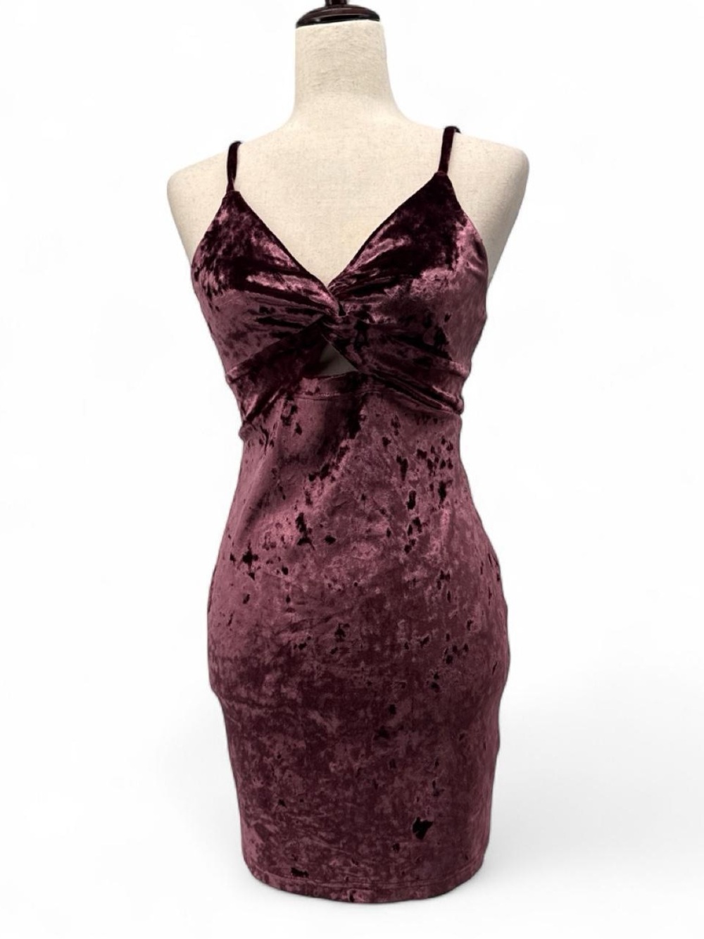 Free People Come Together Velvet Twist Front BodyconDress, Size S, MSRP $88